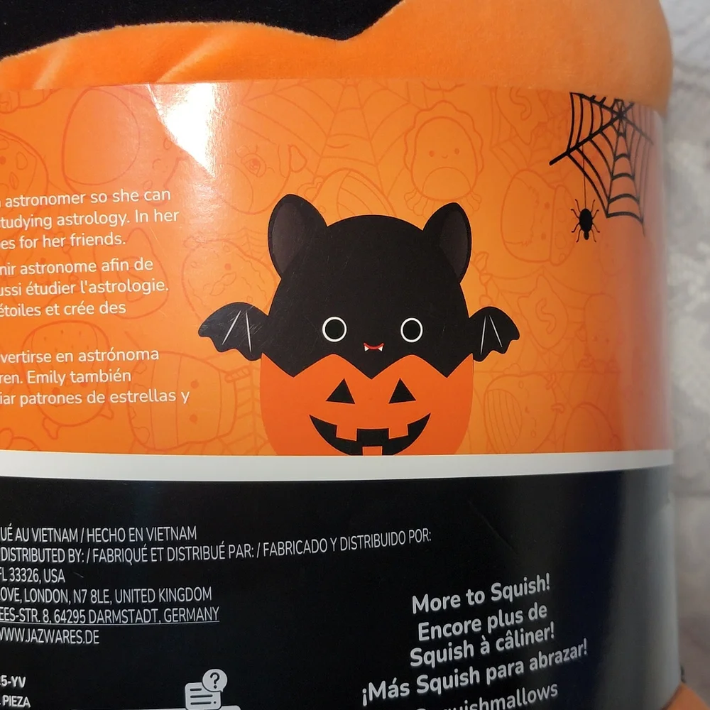 Original Squishmallows Emily Bat Pumpkin Halloween Plush Wearable Costume 6+ OS
